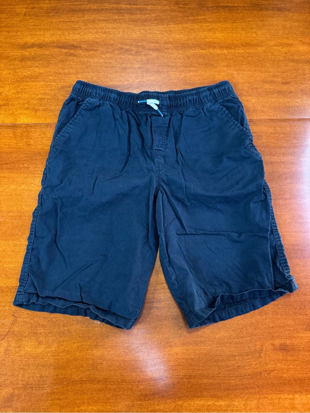 Cat & Jack Boys XL 16 Husky Navy Blue Pull-On Chino Shorts Elastic Waist